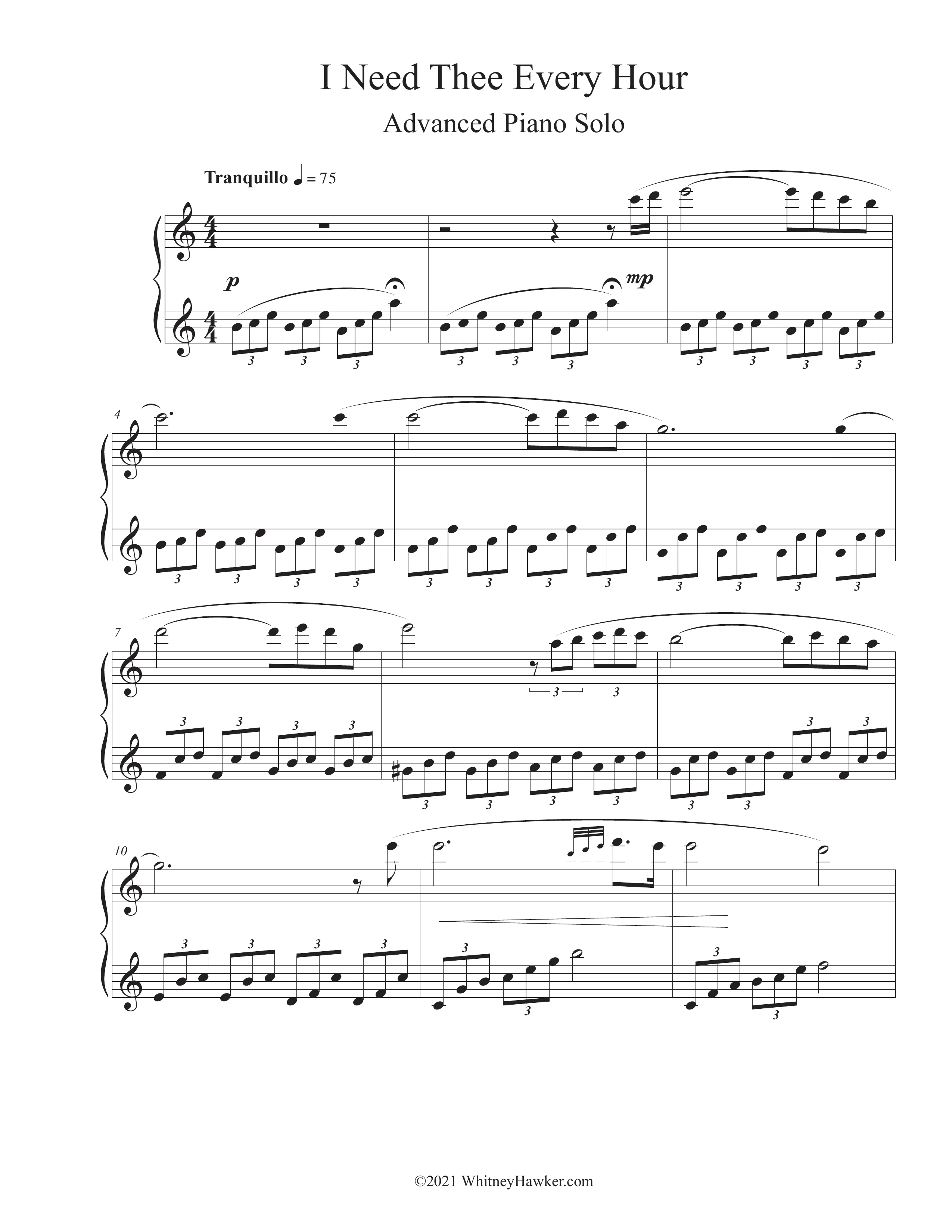 I Need Thee Every Hour - page 1