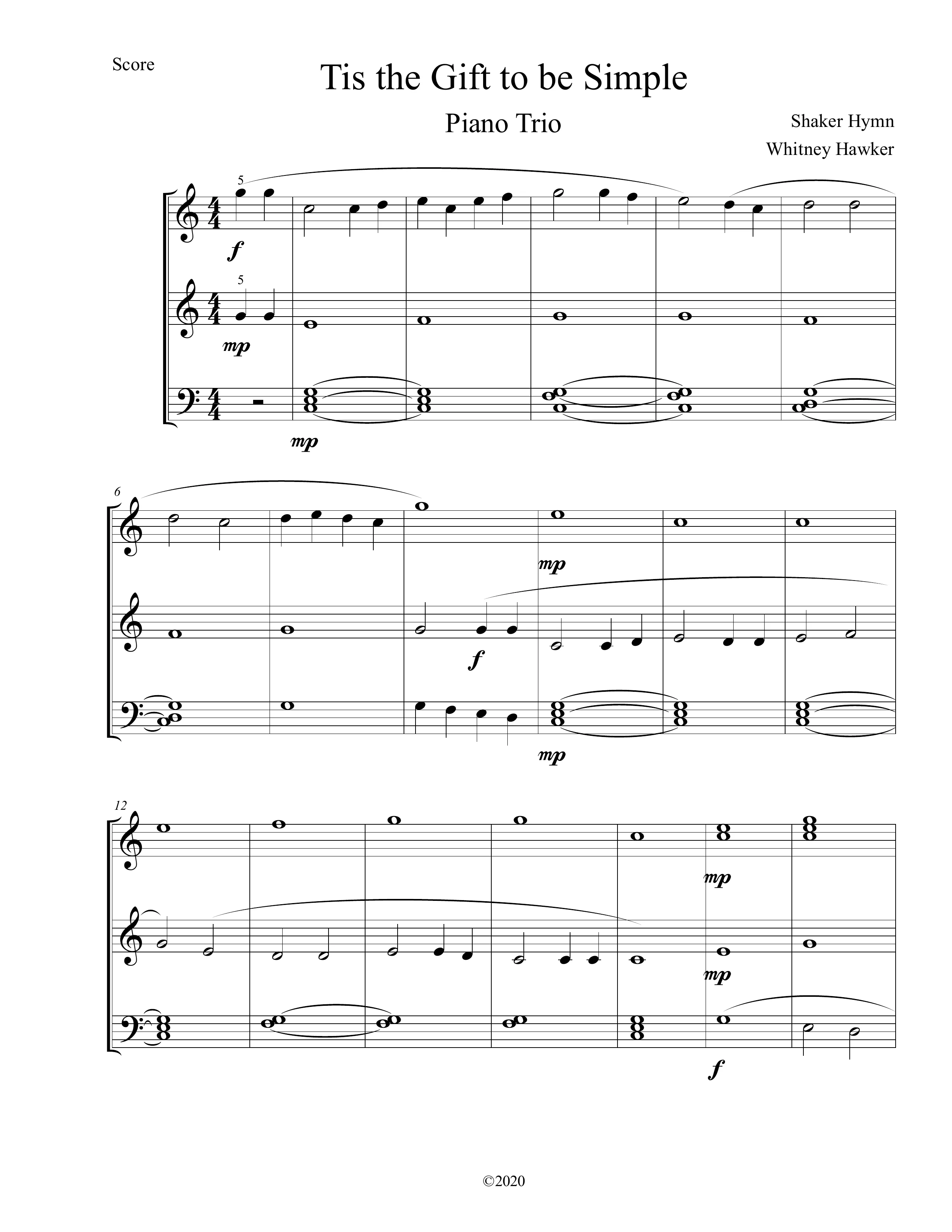 Simple Gifts - 3 Part Ensemble - page 1