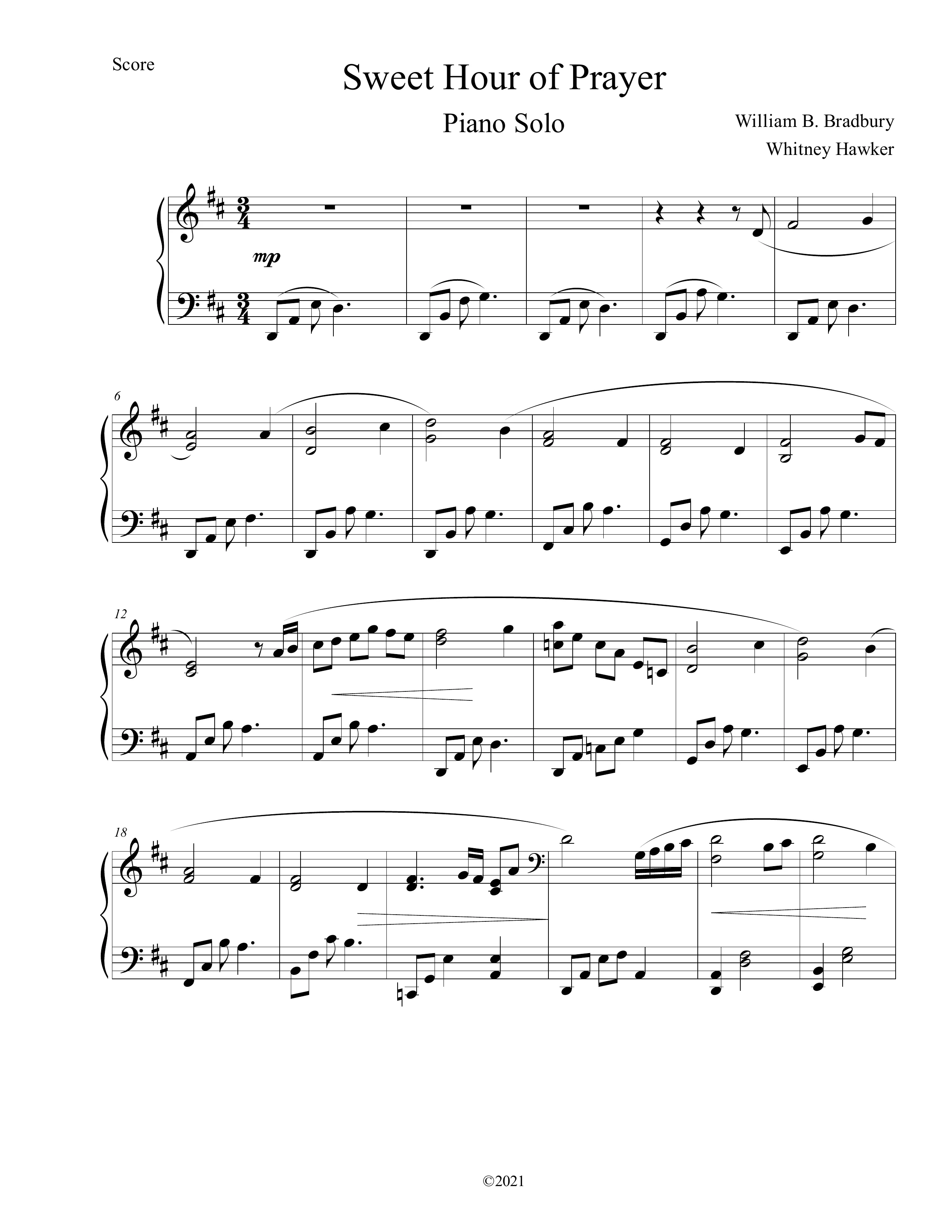 Sweet Hour of Prayer - page 1